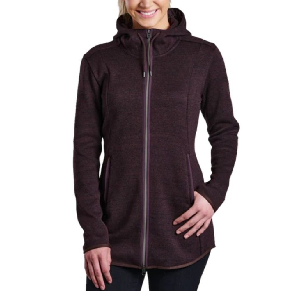 Well + Calm Hooded Utility Jacket in Rich Burgundy